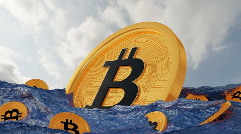 Bitcoin schwimmt in Liquidität als Symbol für den Blogbeitrag über Liquidity Mining